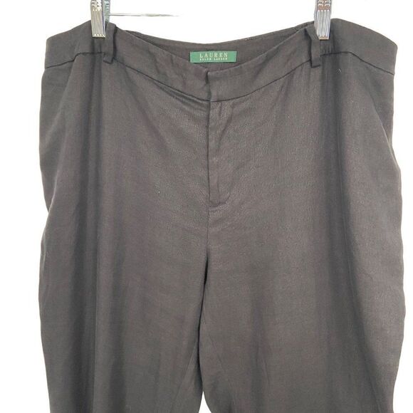 Lauren Ralph Lauren 100% Linen Fully Lined Pants Black Size 14W - Picture 3 of 8